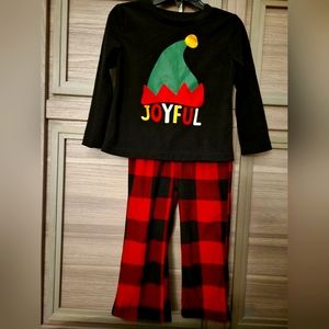 Toddler size 2T Christmas pajama set joyful plaid